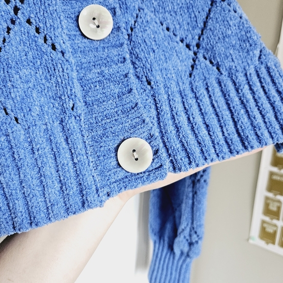 Soft knit Blue button up cardigan - Picture 3 of 7